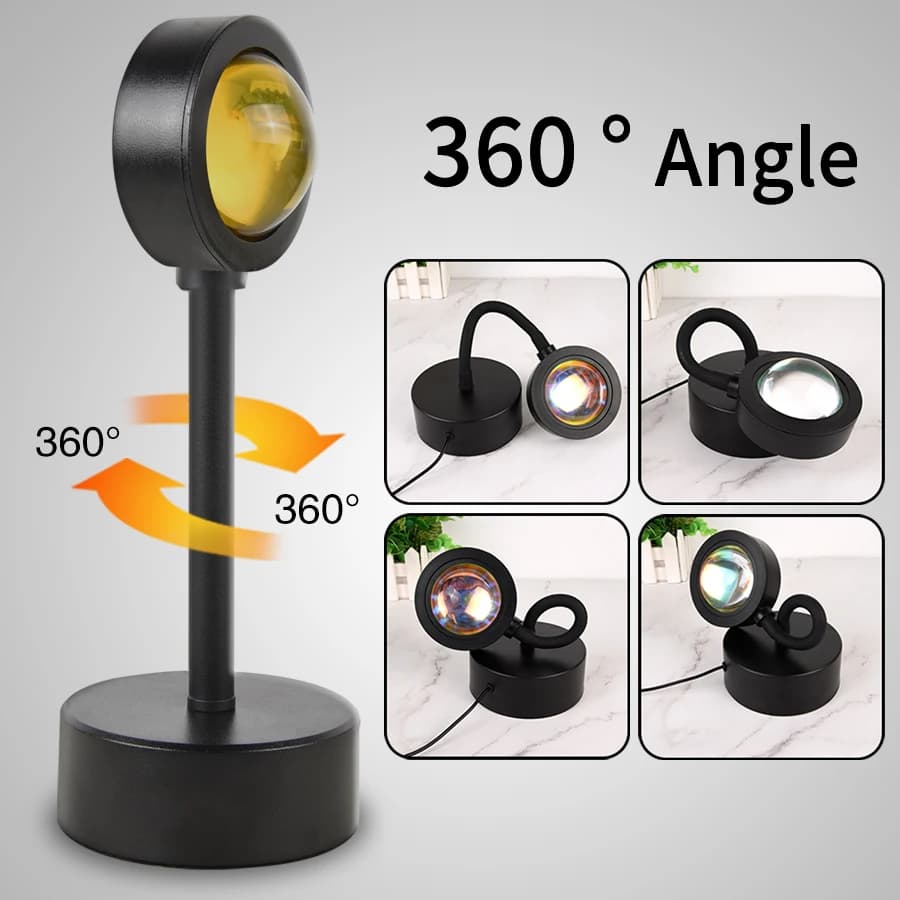 USB غروب الشمس مصباح غروب الشمس العارض المزاج ضوء غرفة المعيشة غرفة نوم ليلة ضوء غرفة ديكور بار جو التصوير الخلفية - 5