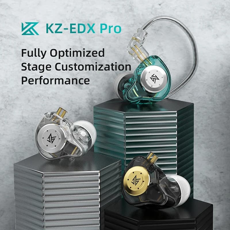 سماعات أذن KZ EDX Pro السلكية داخل الأذن، سماعات أذن معدنية HIFI باس مع ميكروفون، سماعة رياضية مع إلغاء الضوضاء - 2