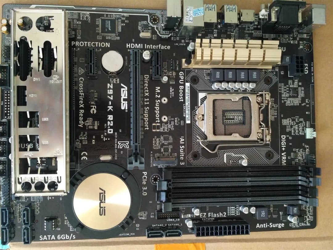Asus Z97-K R2.0 Desktop Motherboard Z97 Socket LGA 1150 i7 i5 i3 DDR3 32G SATA3 ATX Used - 2