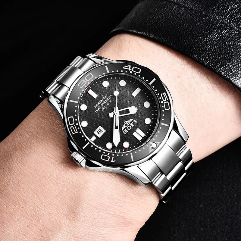 2025 LIGE New Waterproof Watch Men Top Brand Luxury Stainless Steel Men Watch Fashion Casual Sport Men Quartz Date Wristwatches - 5