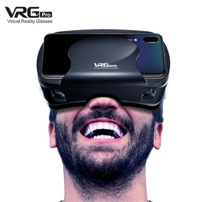 نظارات الواقع الافتراضي VR شاشة ضخمة IMAX نظارات ثلاثية الأبعاد عالية الدقة نظارة رأس VR من جوجل كاردبورد لهواتف 5-7 بوصة، تدعم ذراع التحكم - 5
