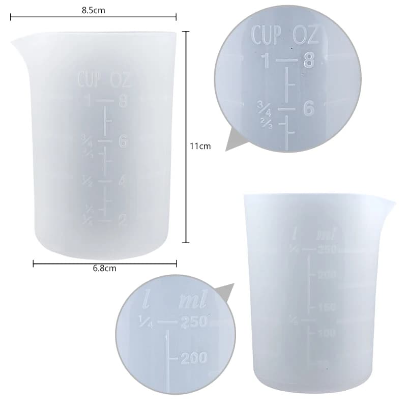 مجموعة أدوات خلط الراتنج مع أكواب وأعواد سيليكون قابلة لإعادة الاستخدام لصنع الحرف اليدوية وخلط الراتنج والإيبوكسي والسوائل - 3