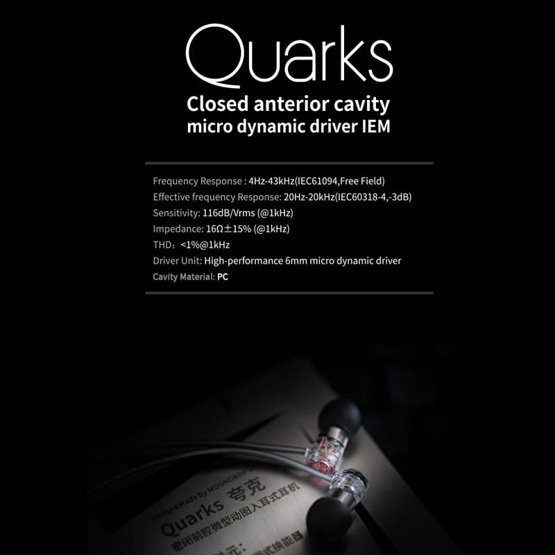سماعات أذن MoonDrop Quarks، ديناميكية، أداء عالي، IEMs - 4