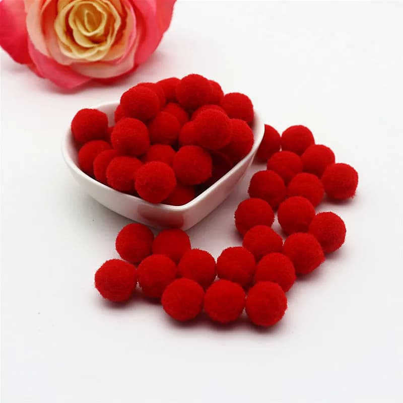 رقيق لينة Pompom 8 مللي متر 10 مللي متر 15 مللي متر 20 مللي متر 25 مللي متر 30 مللي متر أفخم Pompom DIY بها بنفسك ديكور المنزل لوازم الخياطة الحرف اليدوية 10 جرام - 2