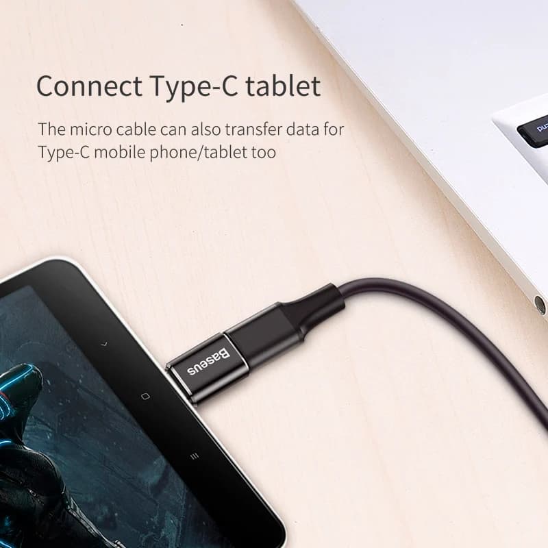 محول Baseus من USB إلى Type C OTG محول ذكر USB-C إلى Micro USB Type-c أنثى لجهاز Macbook Samsung S20 موصل USBC OTG - 2