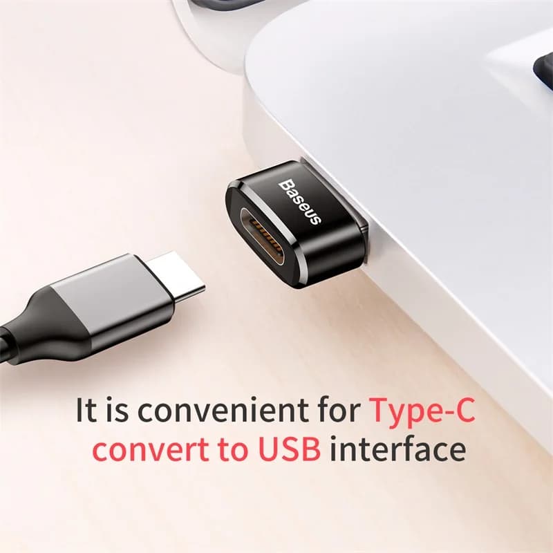 محول Baseus من USB إلى Type C OTG محول ذكر USB-C إلى Micro USB Type-c أنثى لجهاز Macbook Samsung S20 موصل USBC OTG - 3