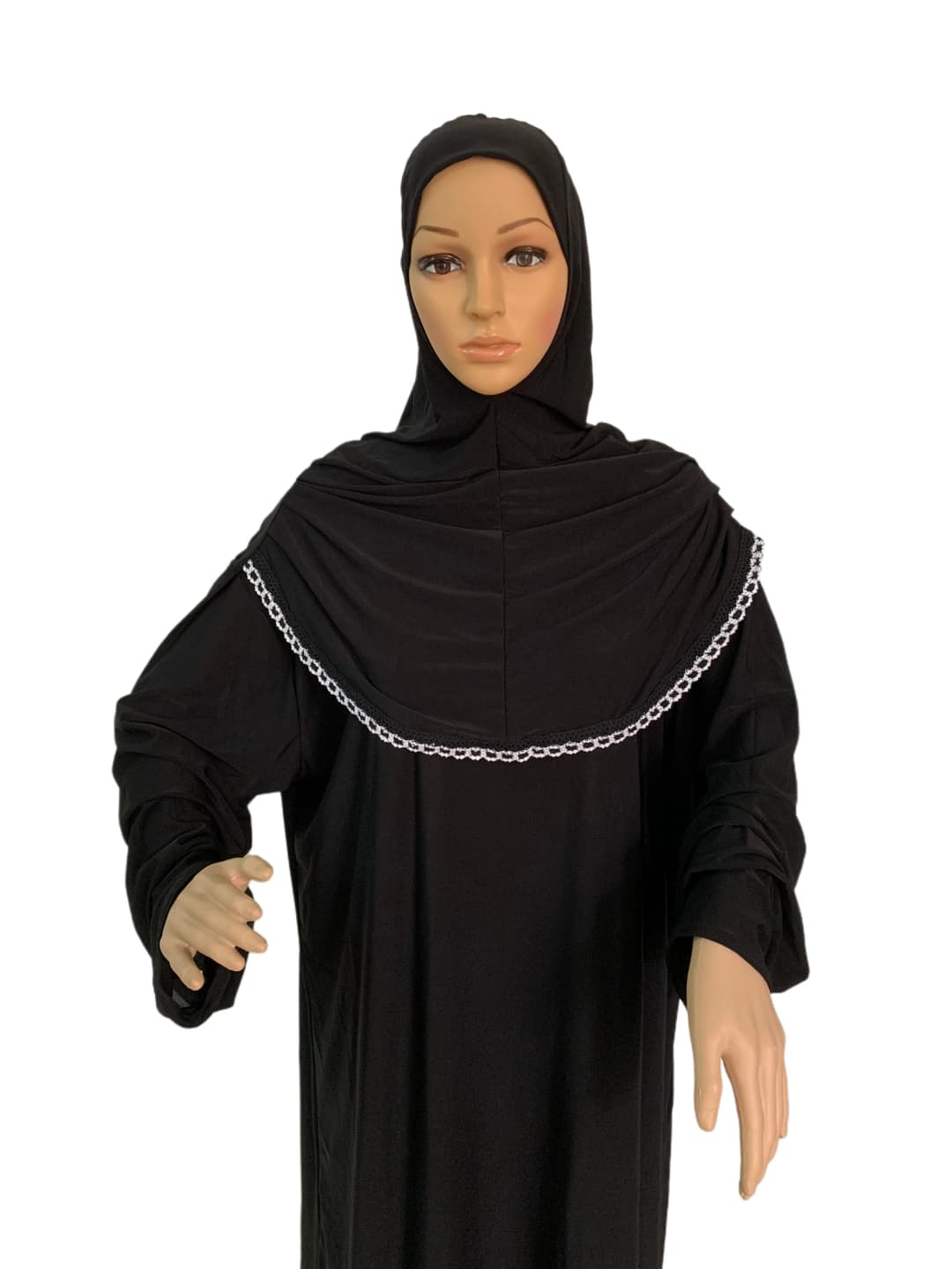 H118 Free size muslim dress with attached hijab pray khimar kaftan  burqa abaya robe hijab middle east clothing - 6