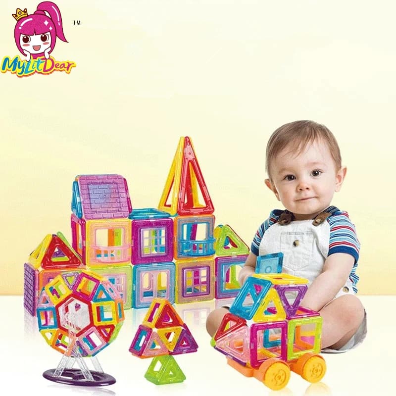 مكعبات بناء مغناطيسية ثلاثية الأبعاد للأطفال، ألعاب تعليمية، نمذجة، طوب واحد، ملحق - 4