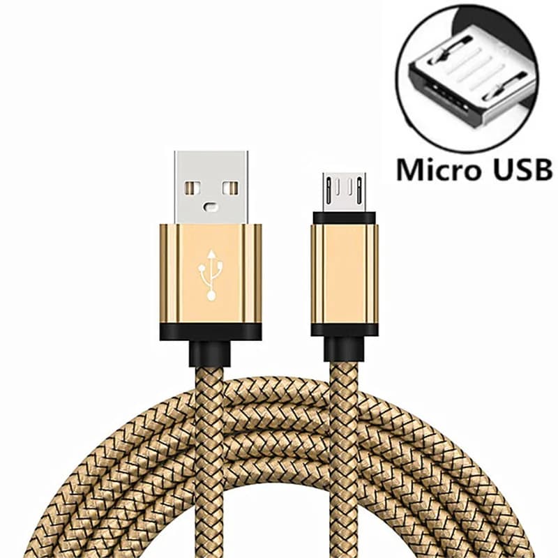كابل شحن سريع Micro USB أصلي بطول 2 متر لهواتف Samsung Galaxy A3/A5/A7 2016 وJ3/J5/J7 2017 وS3/S4/S6/S7 Edge وNote 5 وJ2 - 5