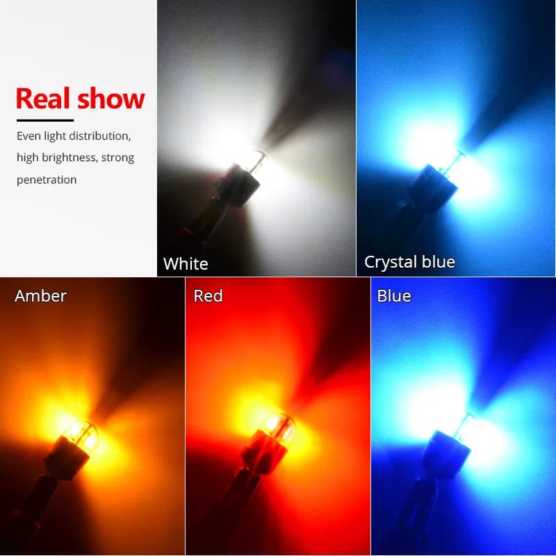 NAO W5W LED Car T10 Bulb 5W5 Auto Interior Light 3030 SMD 12V 24V Automobiles Side Signal Lamp 168 194 Clearance Lighting White - 2