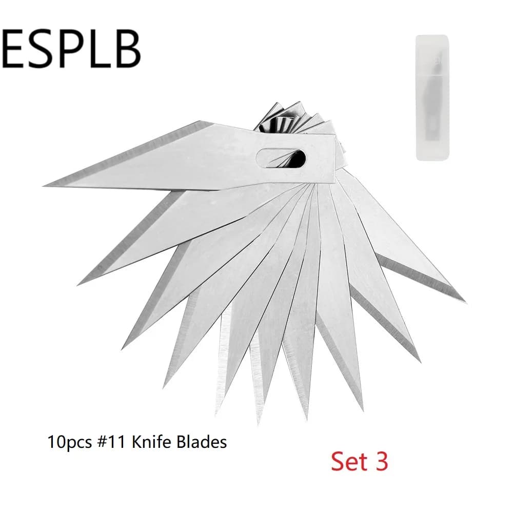 Engraving Non-Slip Metal Scalpel Knife Kit + 50/20/10/5pcs #11 Blades Cutter Craft Knives for Mobile Phone PCB Repair Hand Tools - 4