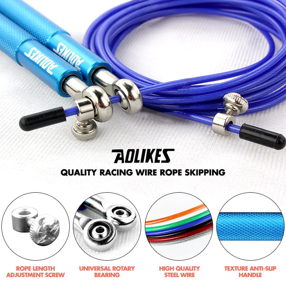 AOLIKES 1PCS Crossfit Speed Jump Rope Professional Skipping Rope For MMA Boxing Fitness Skip Workout Training With Carrying Bag - 2