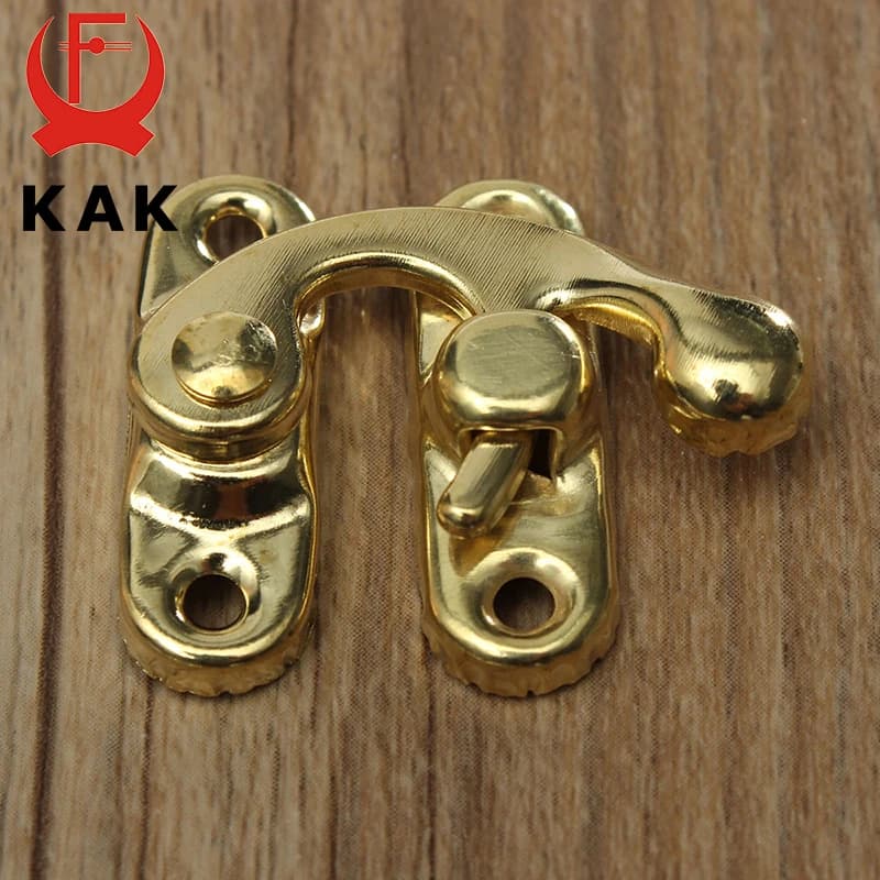 KAK Antique Metal Lock Mini Decorative Hasps Hook for Gift Wooden Jewelry Box Padlock with Screws ZAKKA Box Hardware Home Decor - 3