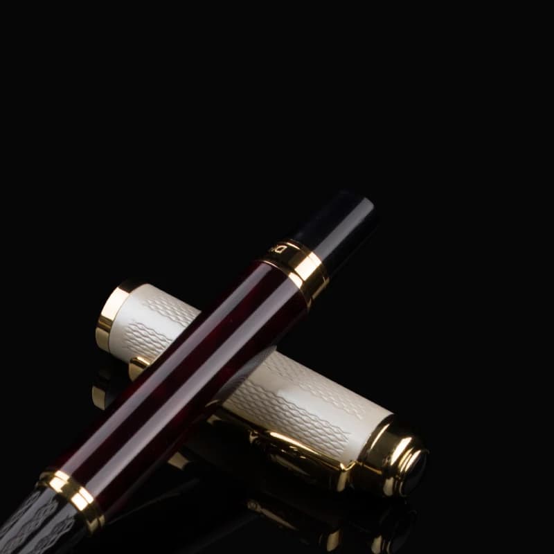DIKA WEN 821 Luxury black red and silver Stainless Business office  roller ball pen  New - 3