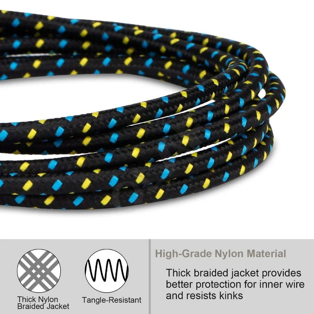 كابل USB نوع C من OLAF، نايلون مضفر، لمزامنة البيانات والشحن السريع، متوافق مع سامسونج S9 وS10 وXiaomi mi9 وmi8 وهواوي - 3