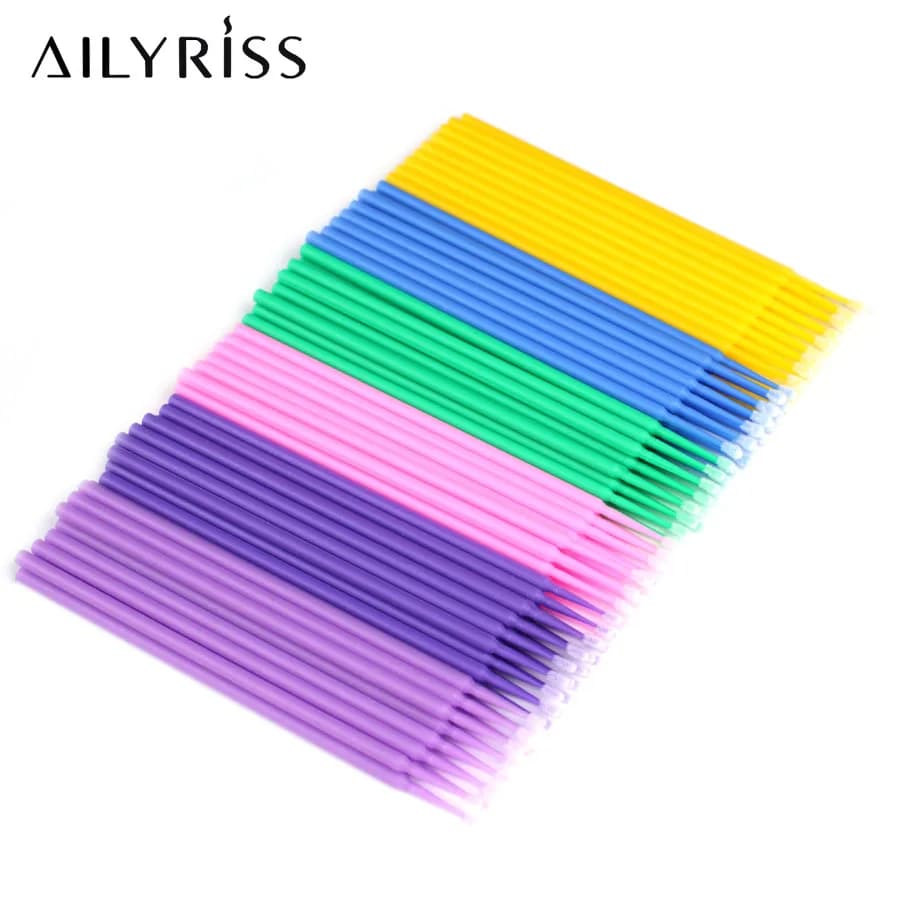 50pcs/Bag Disposable Makeup Eyelashes Brushes Micro Mascara Brush Eyelash Extension Individual Lash Removing Swab Beauty Tools - 4