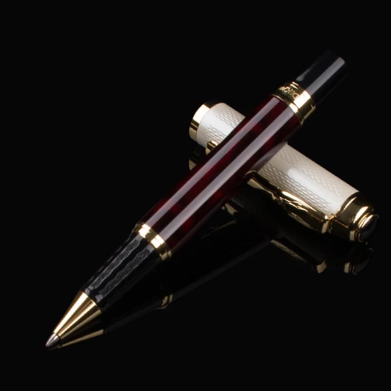 DIKA WEN 821 Luxury black red and silver Stainless Business office  roller ball pen  New - 2