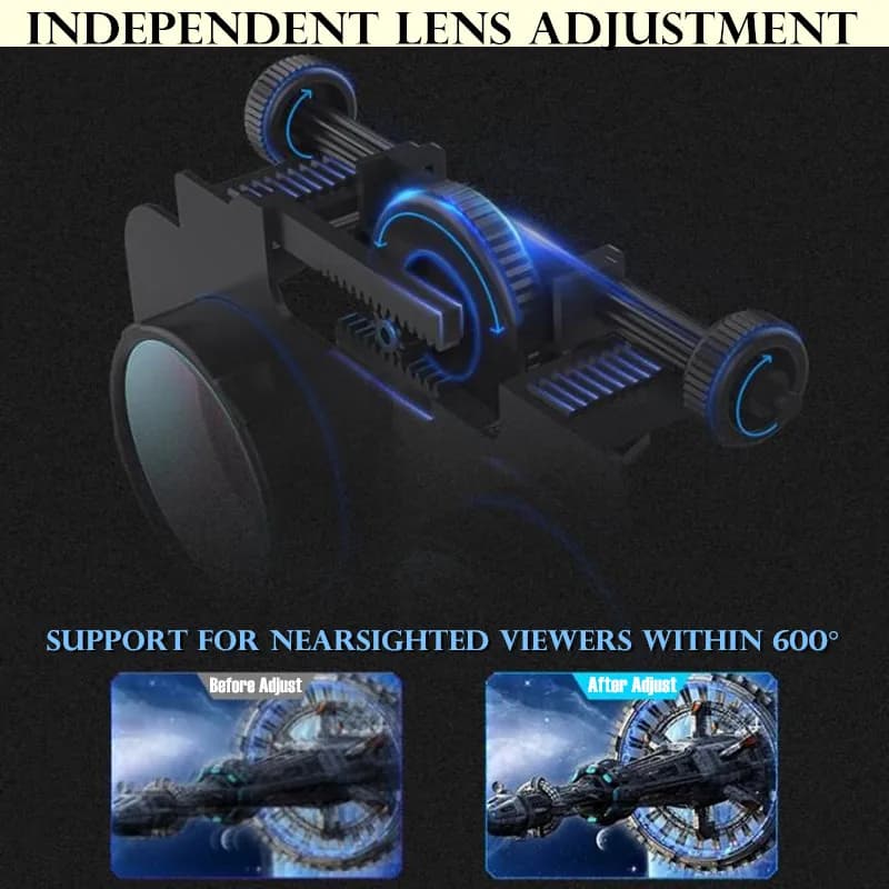 نظارات الواقع الافتراضي VR IMAX شاشة ضخمة نظارات ثلاثية الأبعاد صندوق كرتون جوجل خوذة VR للهاتف 4.5-6.53 بوصة ، عصا التحكم في الألعاب - 6