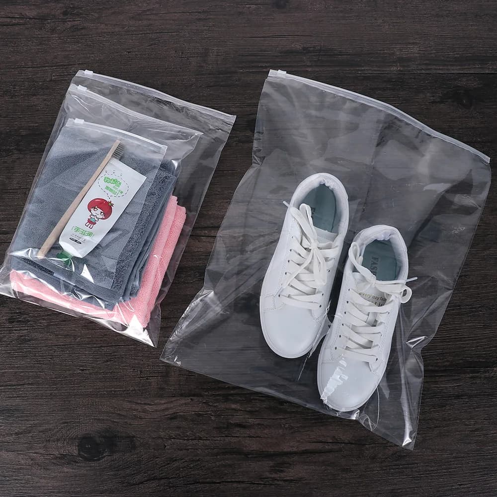 مجموعة من 5 قطعة/المجموعة تخزين بلاستيكية شفافة ، مجموعة من أكياس القماش المحمولة ، حقيبة سفر ، منظم بسحاب - 5