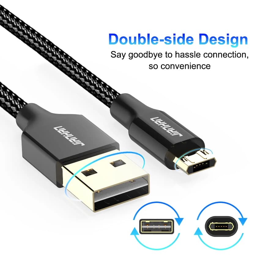 Reversible Micro USB Cable Braided Data Charger Cable Double Side Micro USB Fast Charging for Xiaomi Sony Samsung Galaxy S6 S7 - 3