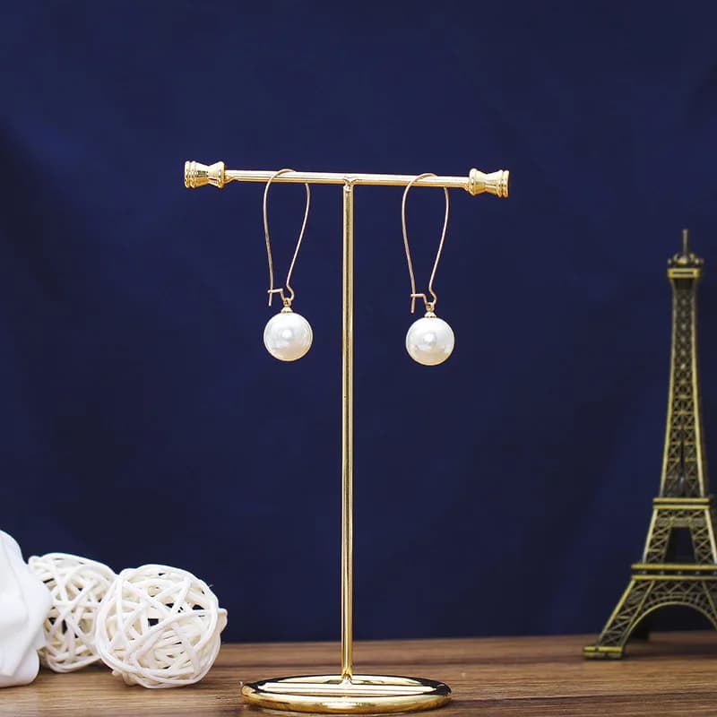 أقراط جوكر من اللؤلؤ المقلد للنساء ، خطاف ذهبي طويل ، أقراط سفر أنيقة ، إكسسوارات زفاف ، عرض خاص - 5