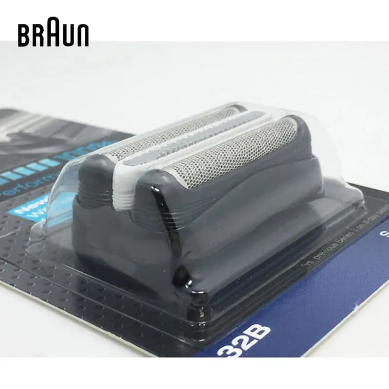 Braun 32B Shaver Head Foil Cutter Cassette Black Men's Electric Shaver Replacement Blade for 3000s 3010s 3040s 3050cc 3070cc - 4