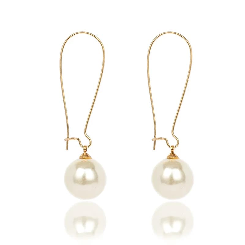 أقراط جوكر من اللؤلؤ المقلد للنساء ، خطاف ذهبي طويل ، أقراط سفر أنيقة ، إكسسوارات زفاف ، عرض خاص