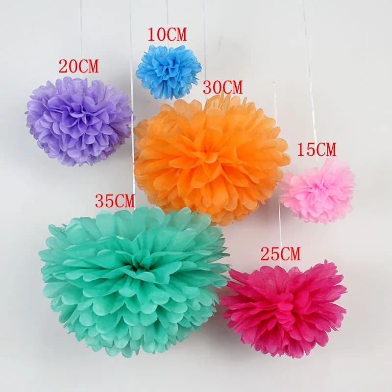 Hot Sale 1 Pcs 15cm=6 Inch Tissue Paper Flowers Paper Pom Poms Balls Lanterns Party Decor Craft Wedding Multi Color Option Balls - 6