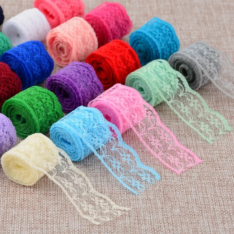 21mm woven cotton lace unilateral Handicrafts Embroidered Net trim DIY sewing curtain craft decoration   cotton trim lace ribbon - 4