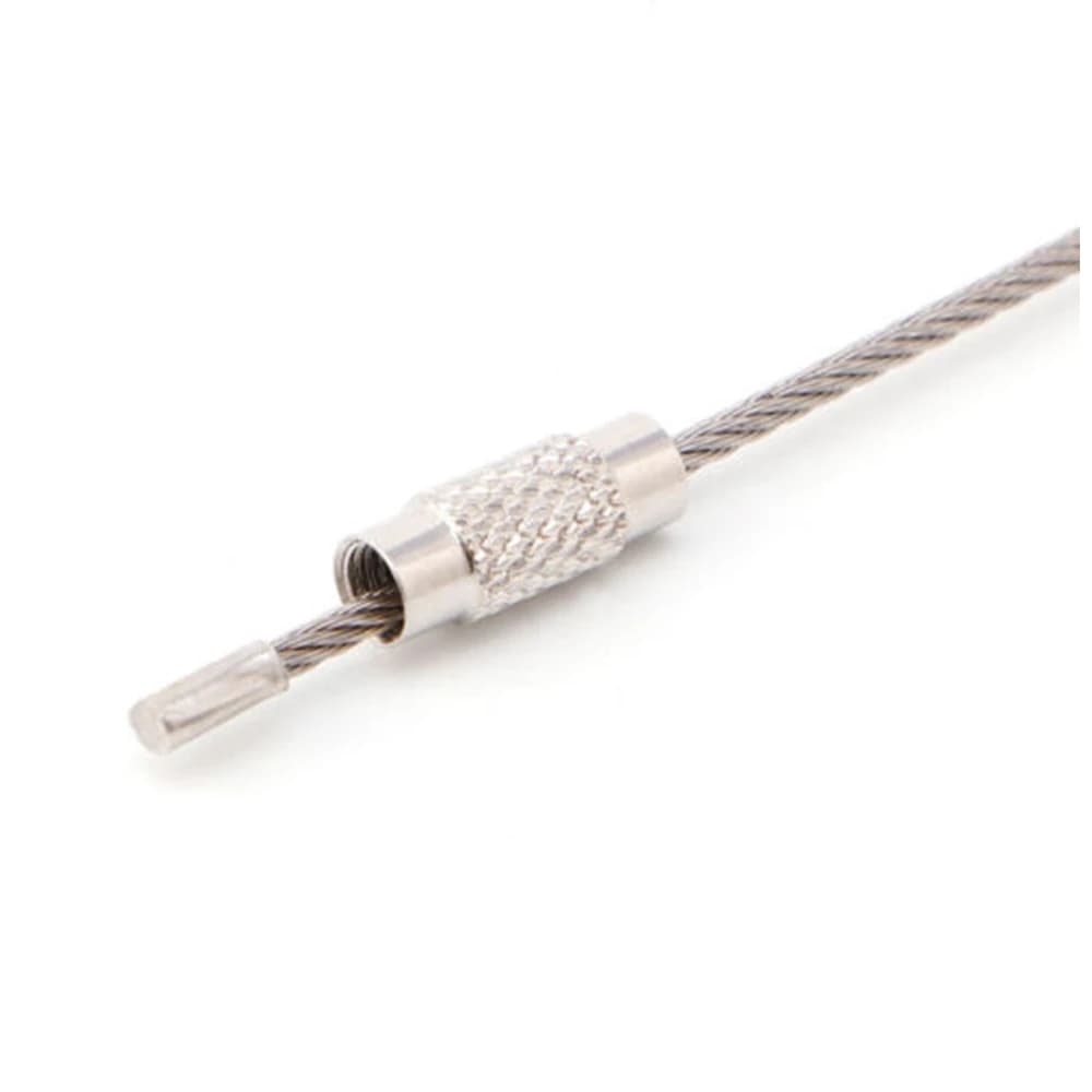 5 قطع كارابينر سلسلة مفاتيح من الفولاذ المقاوم للصدأ حامل مفاتيح حبل سلكي كابل علامة أمتعة تخييم أداة قفل لولبي أدوات خارجية - 5