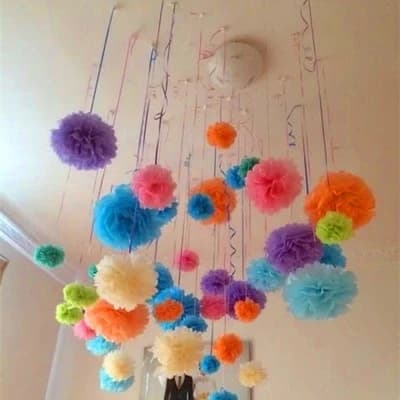 Hot Sale 1 Pcs 15cm=6 Inch Tissue Paper Flowers Paper Pom Poms Balls Lanterns Party Decor Craft Wedding Multi Color Option Balls - 5