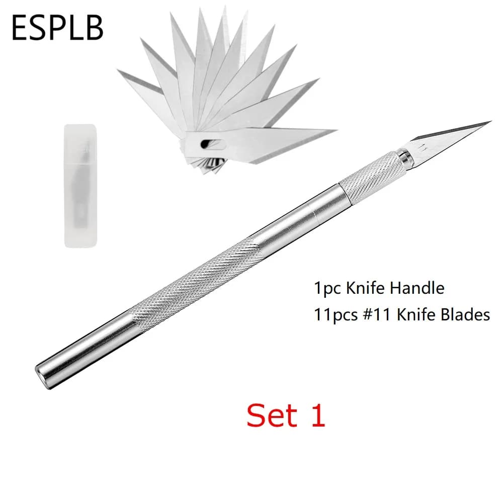 Engraving Non-Slip Metal Scalpel Knife Kit + 50/20/10/5pcs #11 Blades Cutter Craft Knives for Mobile Phone PCB Repair Hand Tools - 3