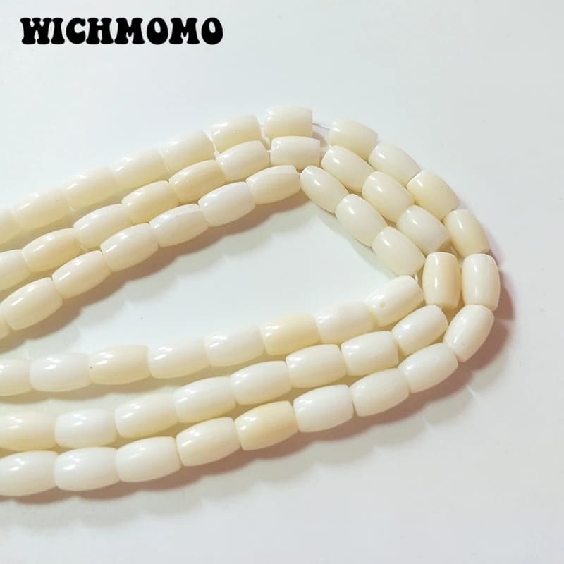 2025 New 5*8MM 20pieces/bag Natural White Coral Oval Shape Beads for DIY Necklace Bracelet Jewelry Making Accessories