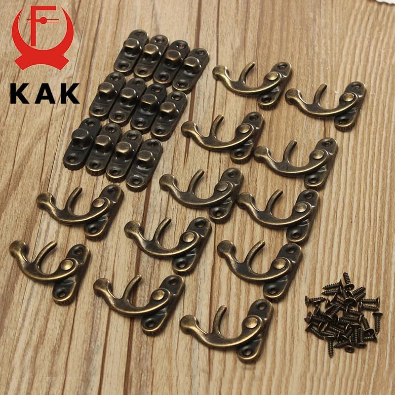 KAK Antique Metal Lock Mini Decorative Hasps Hook for Gift Wooden Jewelry Box Padlock with Screws ZAKKA Box Hardware Home Decor - 6