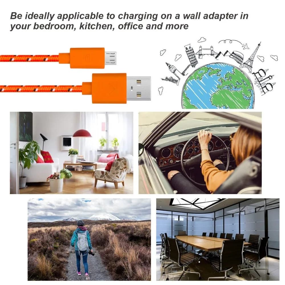 OLAF Micro USB Cable 1M/2M/3M Fast Charging Mobile Phone USB Charger Adapter Cord Wire Data Sync Cable For Samsung Huawei Xiaomi - 6