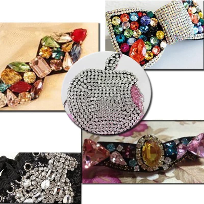 3-8 مم مخلب ذهبي، تقليم الراين، بلورات لامعة، أحجار زجاجية، خرز ستراس، حرف يدوية، أحجار كريمة، خياطة الراين للملابس - 5