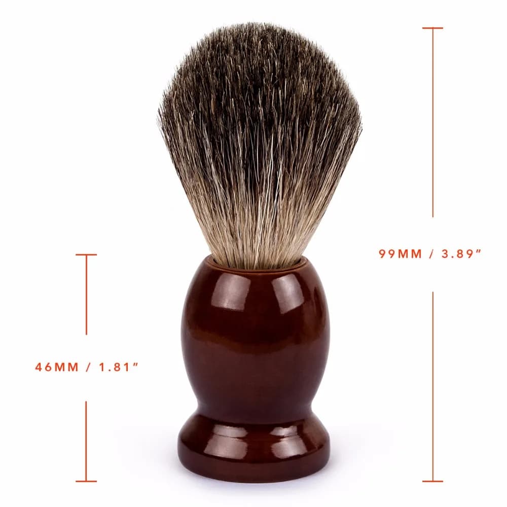 Qshave Man Pure Badger Hair Shaving Brush Wood 100% for Razor Double Edge Safety Straight Classic Safety Razor Brush - 3