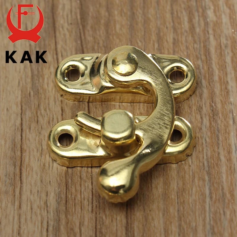 KAK Antique Metal Lock Mini Decorative Hasps Hook for Gift Wooden Jewelry Box Padlock with Screws ZAKKA Box Hardware Home Decor - 2