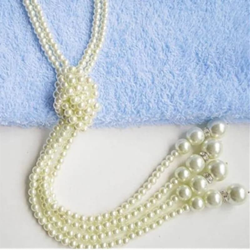 2024 موضة جديدة قلادات طويلة معقودة للكنزات قلادة لؤلؤ تقليد متعددة الطبقات للنساء قلادة عروس مجوهرات هدية - 2