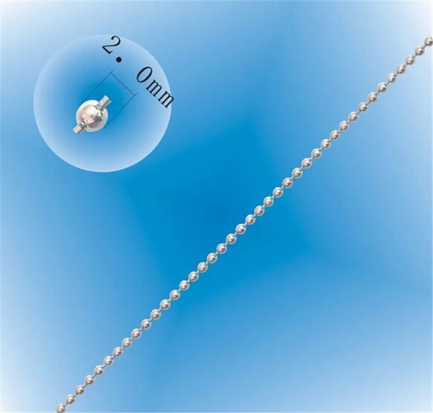 2 مللي متر الفولاذ المقاوم للصدأ الكرة سلسلة من الخرز DIY بها بنفسك صنع المجوهرات الاكسسوارات قلادة سلسلة على الرقبة للرجال المفاتيح سلسلة علامة الكلب - 2