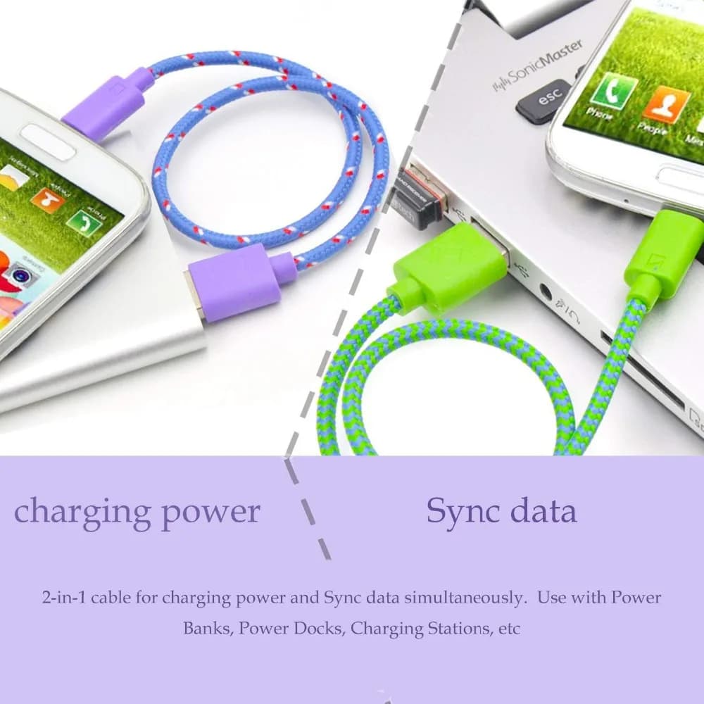 OLAF Micro USB Cable 1M/2M/3M Fast Charging Mobile Phone USB Charger Adapter Cord Wire Data Sync Cable For Samsung Huawei Xiaomi - 5