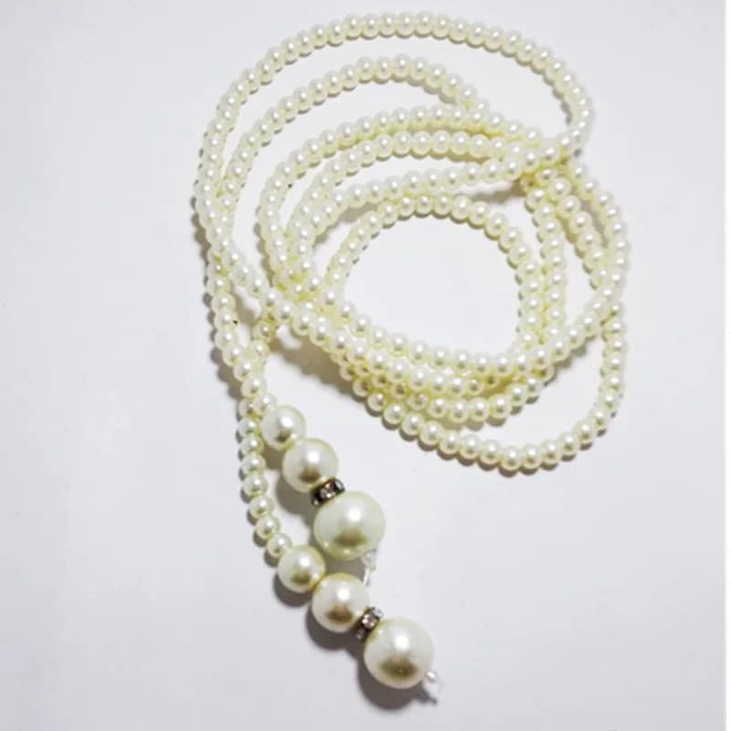 2024 موضة جديدة قلادات طويلة معقودة للكنزات قلادة لؤلؤ تقليد متعددة الطبقات للنساء قلادة عروس مجوهرات هدية - 6