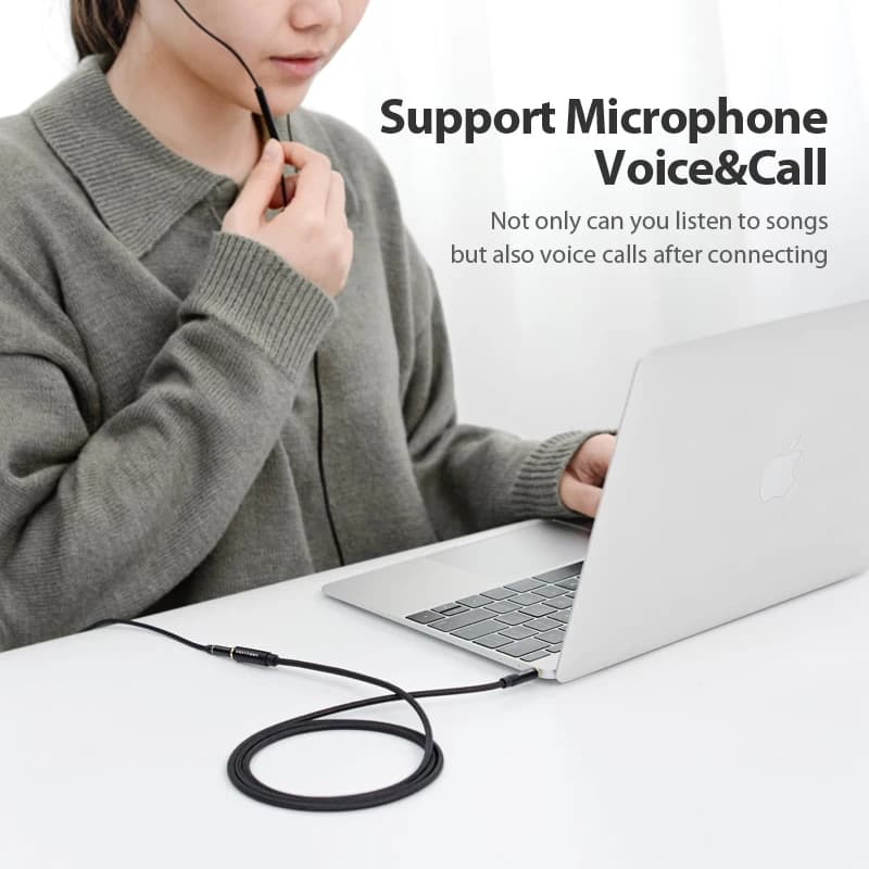 كابل تمديد أوكس جاك 3.5 من فينتيون للسيارة واللاب توب والكمبيوتر الصغير والتلفزيون وشاومي وهواوي ستيريو جاك 3.5 مم لسماعات الرأس والمكبرات - 2