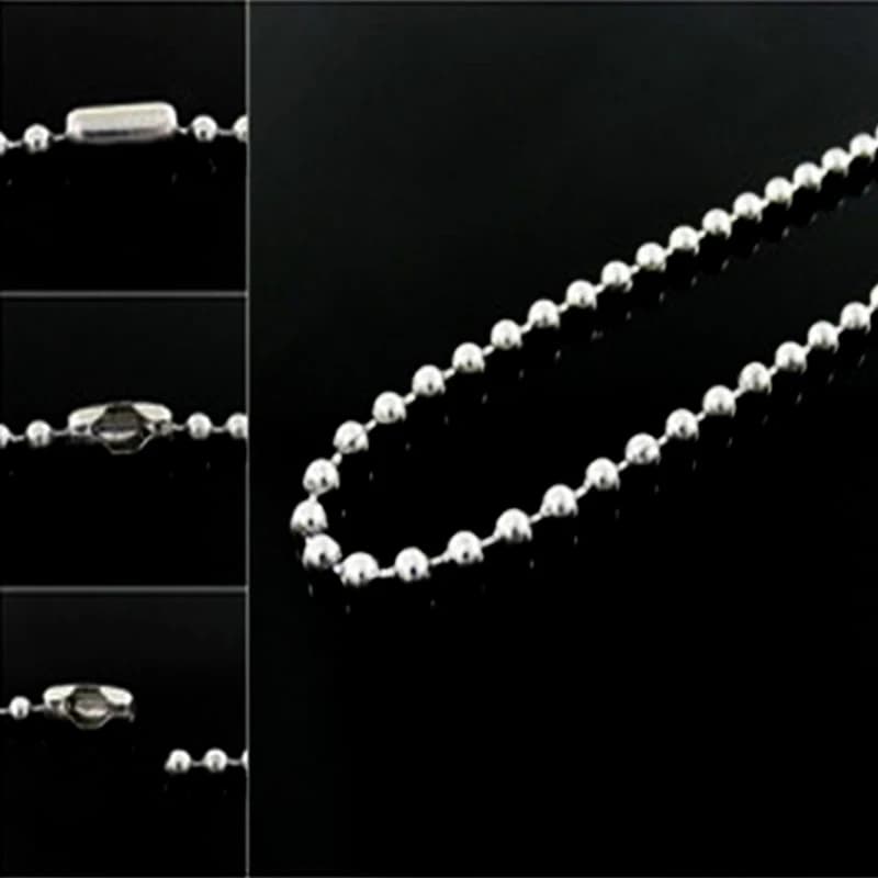 2 مللي متر الفولاذ المقاوم للصدأ الكرة سلسلة من الخرز DIY بها بنفسك صنع المجوهرات الاكسسوارات قلادة سلسلة على الرقبة للرجال المفاتيح سلسلة علامة الكلب
