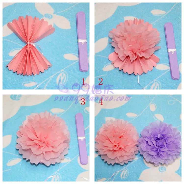 Hot Sale 1 Pcs 15cm=6 Inch Tissue Paper Flowers Paper Pom Poms Balls Lanterns Party Decor Craft Wedding Multi Color Option Balls - 2