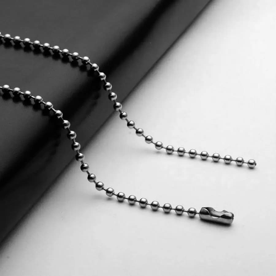 2 مللي متر الفولاذ المقاوم للصدأ الكرة سلسلة من الخرز DIY بها بنفسك صنع المجوهرات الاكسسوارات قلادة سلسلة على الرقبة للرجال المفاتيح سلسلة علامة الكلب - 5