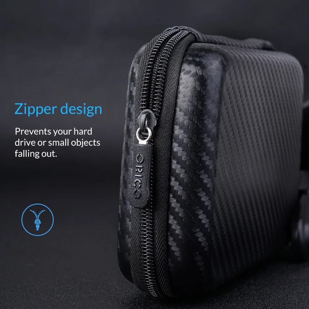 ORICO 2.5 Hard Disk Case Portable HDD Protection Bag for External 2.5 inch Hard Drive/Earphone/U Disk Hard Disk Drive Case Black - 5