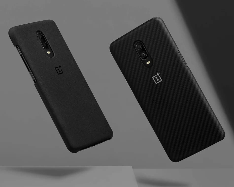 100% Official Oneplus 6T Back Case Original bespoke Silicone Sandstone Nylon Karbon Bumper Leather Flip Cover - 4