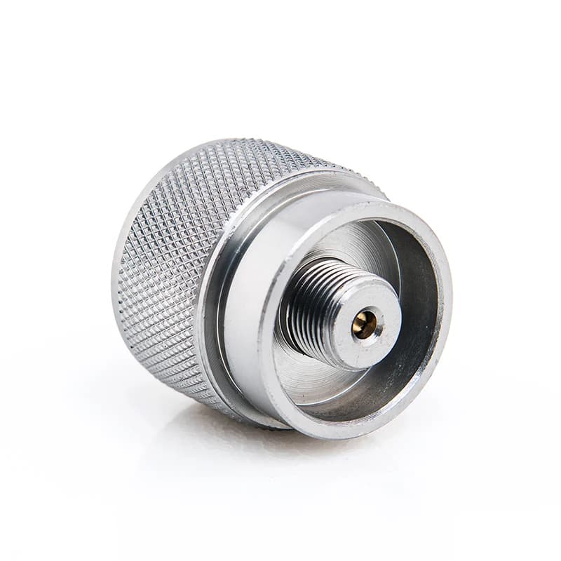 Widesea 1 lb. propane small gas tank input EN417 Lindal Valve Output outdoor camping stove Convert cylinder LPG canister adapter - 3