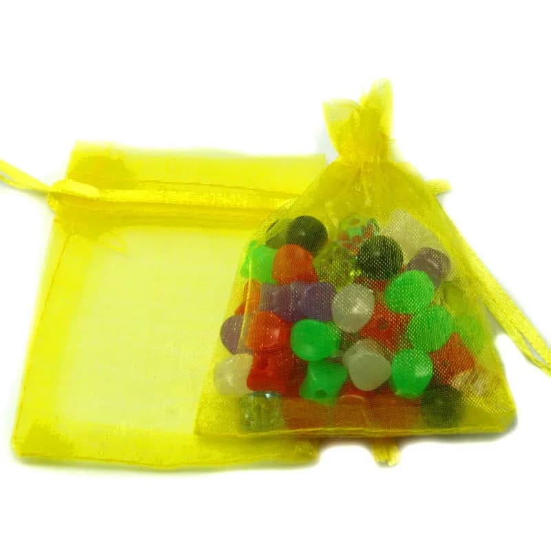 الأكثر مبيعًا 10 قطع 7x9/9x12 سم أكياس مجوهرات من الأورجانزا مع رباط للهدايا وحفلات الزفاف وأكياس الخرز للمجوهرات اليدوية - 6